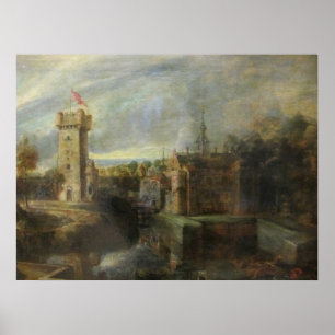 Een Uitzicht van Het Steen in de vroege morgen Poster