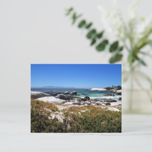 Een uitzicht van het strand van Boulders en zijn b Briefkaart (Staand voorkant)