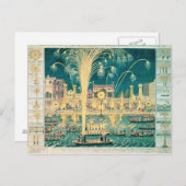 Een Uitzicht van het vuurwerk en de verlichting Briefkaart (Voorkant / Achterkant)