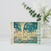 Een Uitzicht van het vuurwerk en de verlichting Briefkaart (Staand voorkant)