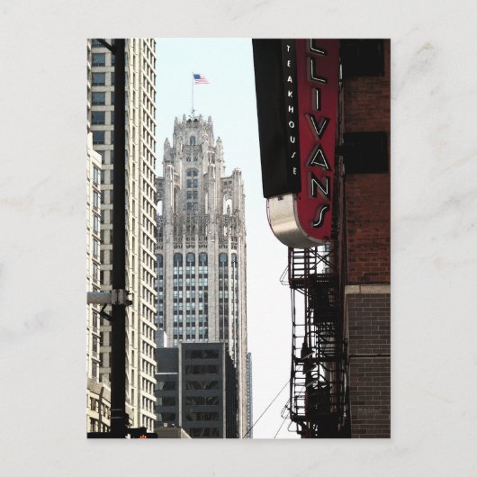 Een Uitzicht van het Wrigley-gebouw Briefkaart (Voorkant)