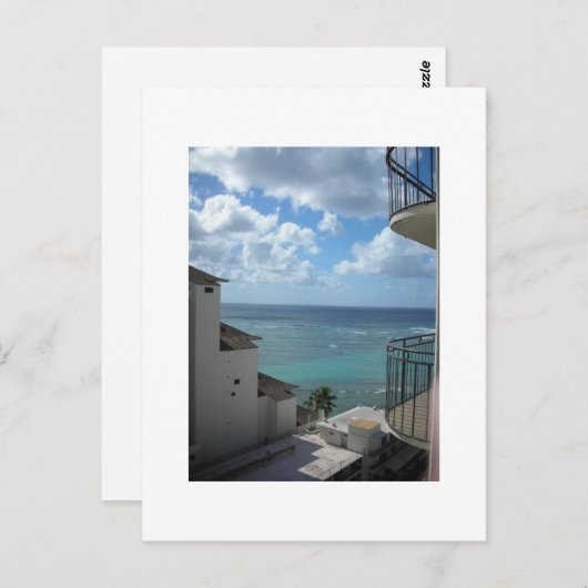 Een Uitzicht van Honolulu Briefkaart (Voorkant / Achterkant)