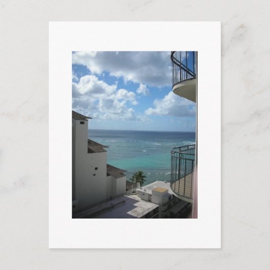 Een Uitzicht van Honolulu Briefkaart (Voorkant)