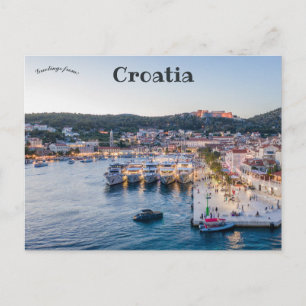 Een Uitzicht van Hvar Kroatië Briefkaart