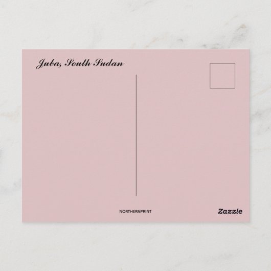 Een Uitzicht van Juba in Zuid-Soedan Briefkaart (Achterkant)