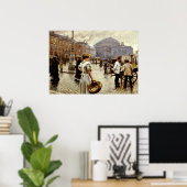 Een Uitzicht van Kongens Nytorv, Kopenhagen Poster (Thuiskantoor)