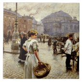 Een Uitzicht van Kongens Nytorv, Kopenhagen Tegeltje (Voorkant)