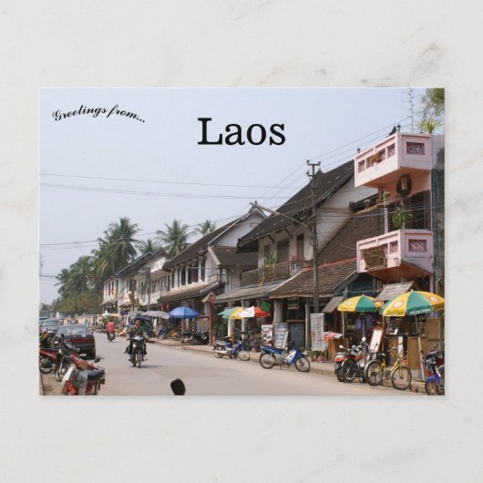 Een Uitzicht van Laos Briefkaart (Voorkant)