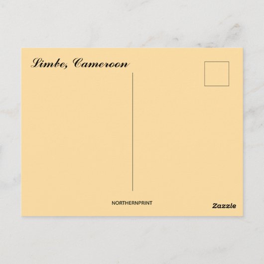 Een Uitzicht van Limbe, Kameroen Briefkaart (Achterkant)