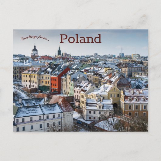 Een Uitzicht van Lublin Polen Briefkaart (Voorkant)