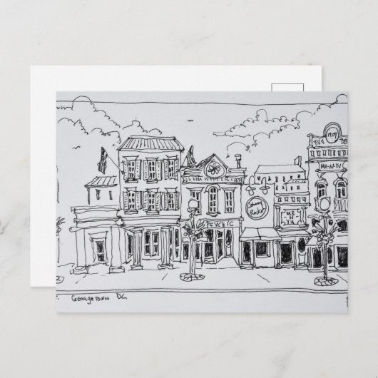 Een uitzicht van M Street in Georgetown, Washingto Briefkaart (Voorkant / Achterkant)