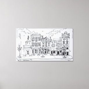 Een uitzicht van M Street in Georgetown, Washingto Canvas Afdruk