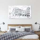 Een uitzicht van M Street in Georgetown, Washingto Canvas Afdruk (Insitu (Slaapkamer))