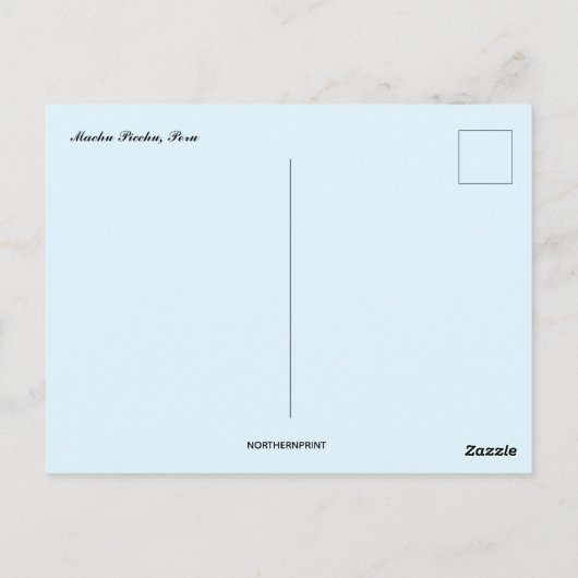 Een Uitzicht van Machu Picchu Briefkaart (Achterkant)