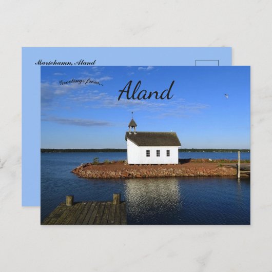 Een Uitzicht van Mariehamn Aland Briefkaart (Voorkant / Achterkant)
