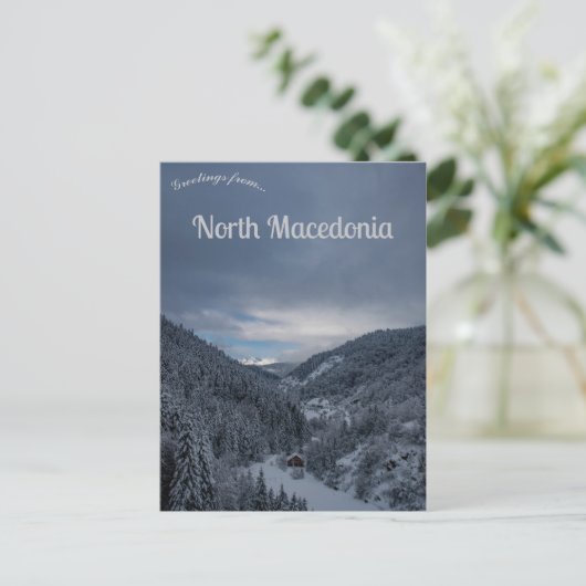 Een Uitzicht van Mavrovo Noord-Macedonië Briefkaart (Staand voorkant)