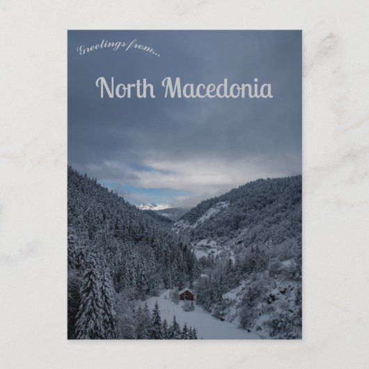 Een Uitzicht van Mavrovo Noord-Macedonië Briefkaart (Voorkant)