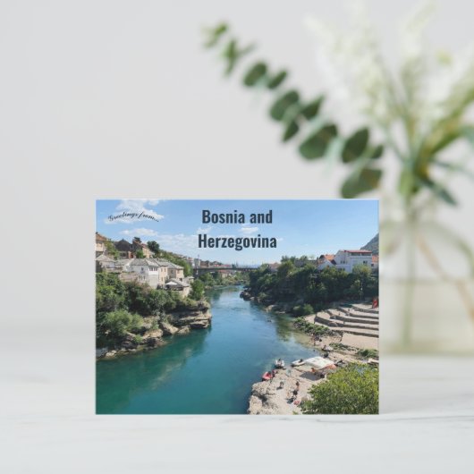 Een Uitzicht van Mostar Bosnië en Herzegovina Briefkaart (Staand voorkant)
