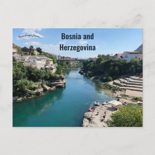 Een Uitzicht van Mostar Bosnië en Herzegovina Briefkaart (Voorkant)
