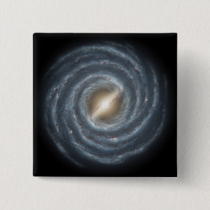 Een uitzicht van onze eigen Melkweg Melkweg Vierkante Button 5,1 Cm