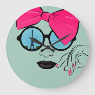 Een Uitzicht van Parijs overmaats Bow Face Grote Klok