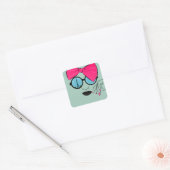 Een Uitzicht van Parijs overmaats Bow Face Vierkante Sticker (Envelop)