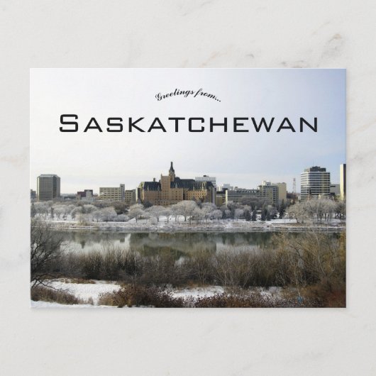 Een Uitzicht van Saskatoon Saskatchewan Briefkaart (Voorkant)