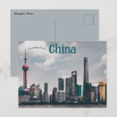Een Uitzicht van Shanghai China Briefkaart (Voorkant / Achterkant)