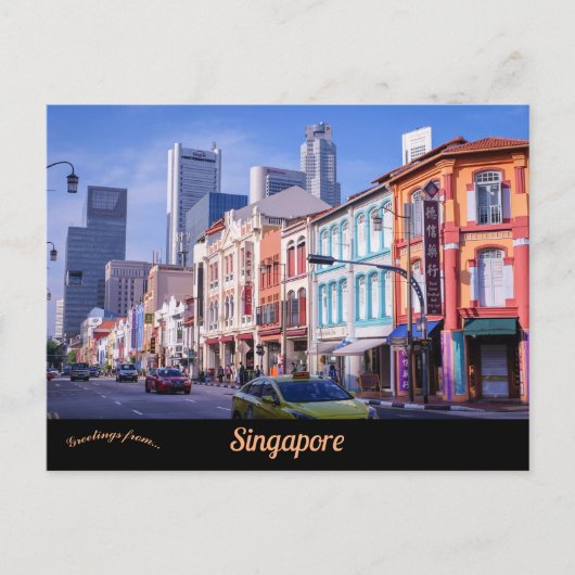 Een Uitzicht van Singapore Briefkaart (Voorkant)