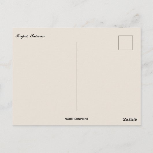 Een Uitzicht van Taipei Briefkaart (Achterkant)