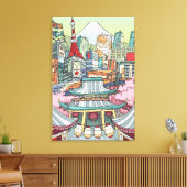 Een Uitzicht van Tokio Canvas Afdruk (Insitu (Woonkamer))