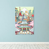 Een Uitzicht van Tokio Canvas Afdruk (Insitu (Houten vloer))