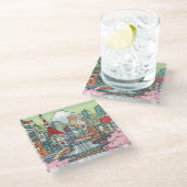 Een Uitzicht van Tokio Glazen Onderzetter (Schuin)