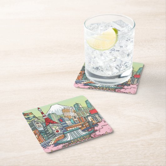 Een Uitzicht van Tokio Kartonnen Onderzetters (Insitu)