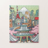 Een Uitzicht van Tokio Legpuzzel (Verticaal)