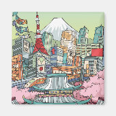 Een Uitzicht van Tokio Magneet (Voorkant)