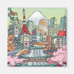 Een Uitzicht van Tokio Magneet