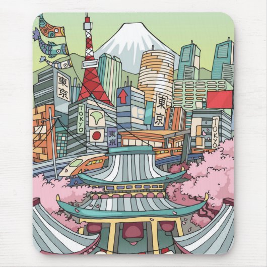Een Uitzicht van Tokio Muismat (Voorkant)