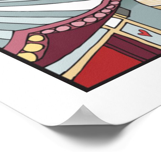 Een Uitzicht van Tokio Poster (Hoek)