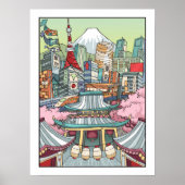 Een Uitzicht van Tokio Poster (Voorkant)