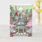 Een uitzicht van Tokyo Kaart (Gele Bloem)