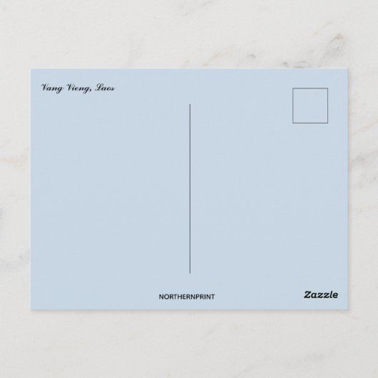 Een Uitzicht van Vang Vieng Laos Briefkaart (Achterkant)
