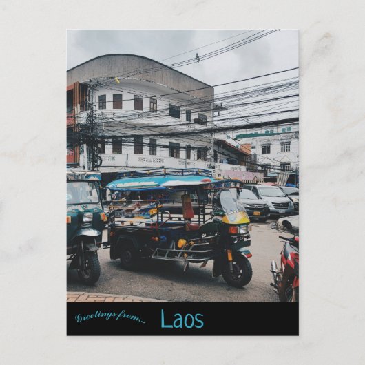 Een Uitzicht van Vientiane Laos Briefkaart (Voorkant)