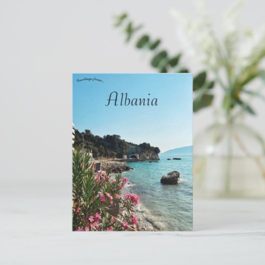Een Uitzicht van Vlorë Albanië Briefkaart (Staand voorkant)