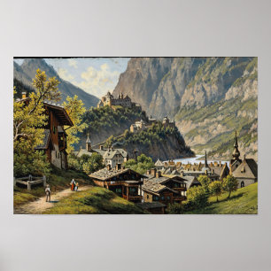 Een Uitzicht van Werfen Hubert Sattler Poster