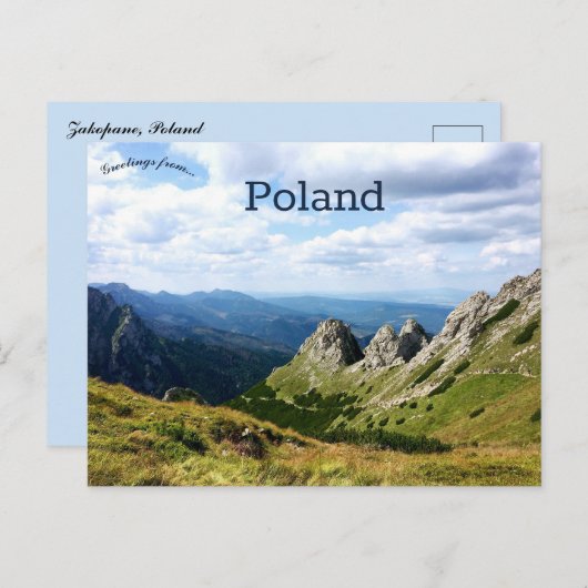 Een Uitzicht van Zakopane Polen Briefkaart (Voorkant / Achterkant)
