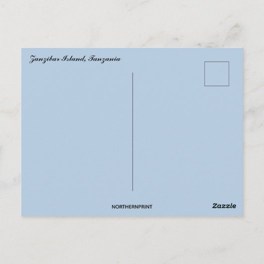 Een Uitzicht van Zanzibar Island Tanzania Briefkaart (Achterkant)