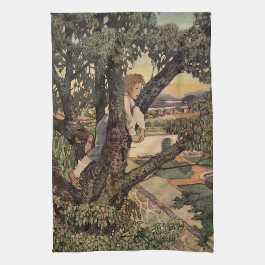 Een uitzicht vanuit de bomen door Jessie Willcox S Theedoek (Verticaal)