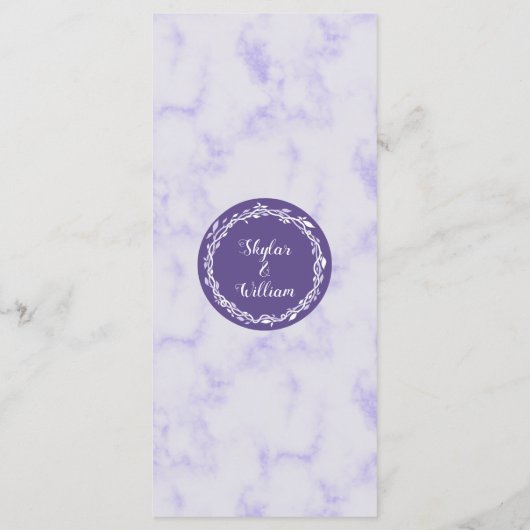 Een Ultra Violet Wedding Eenvoudig Menu Receptie (Achterkant)