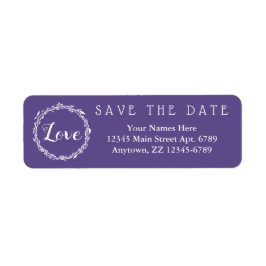 Een ultra violette bruiloft Paarse Save the Date Etiket